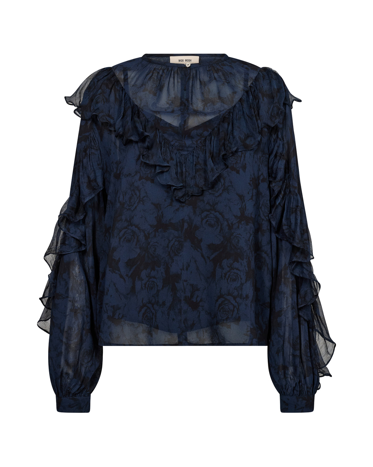 Mos Mosh Roya Ruffle Rose Blouse Dark Flower