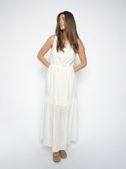 Mos Mosh Sabria Embo Dress White