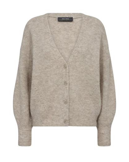 Mos Mosh Thora V-Neck Knit Cardigan Feather Gray