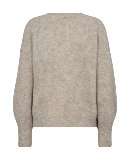 Mos Mosh Thora V-Neck Knit Cardigan Feather Gray