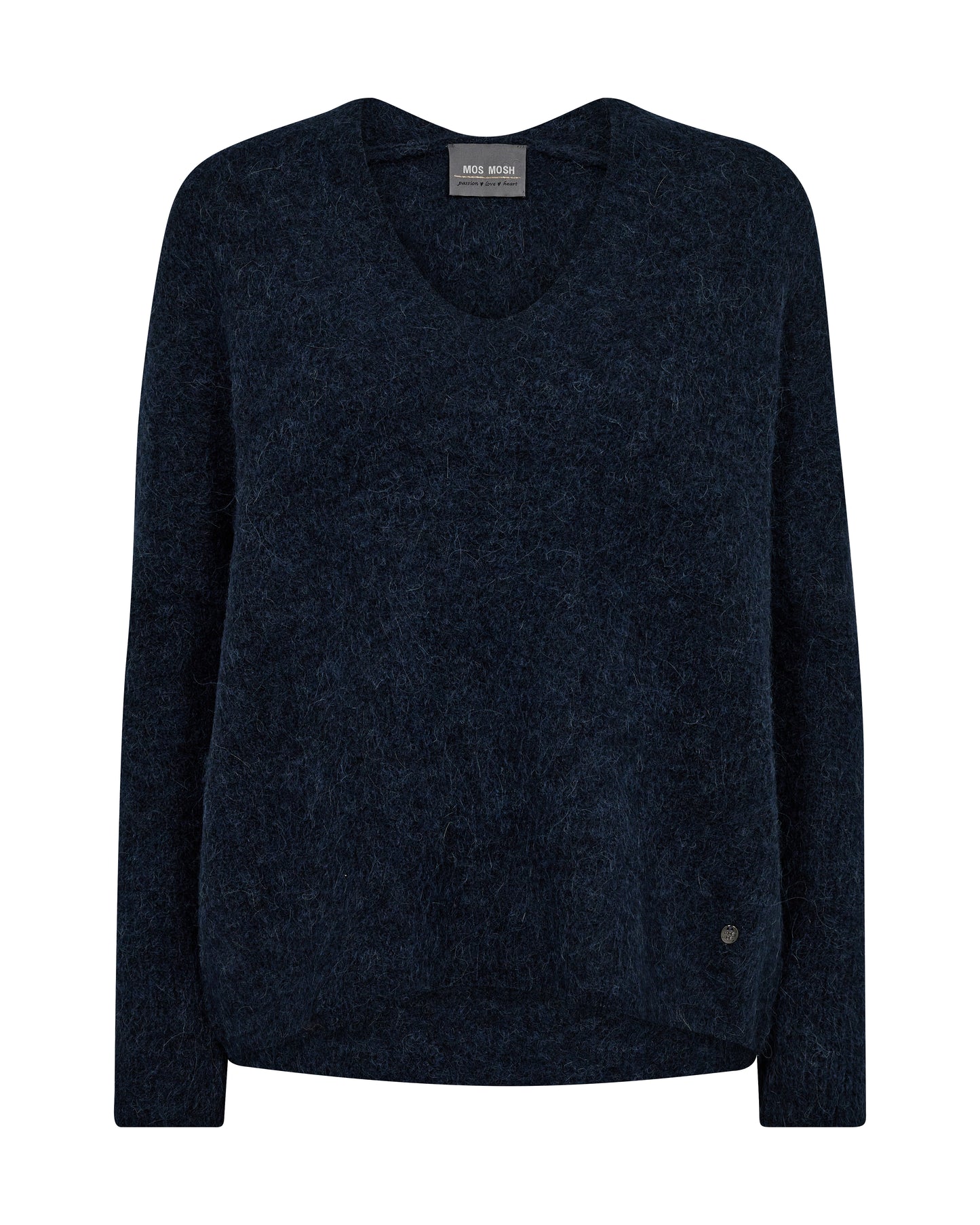 Mos Mosh Thora V-Neck Knit Salute Navy