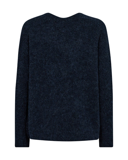 Mos Mosh Thora V-Neck Knit Salute Navy