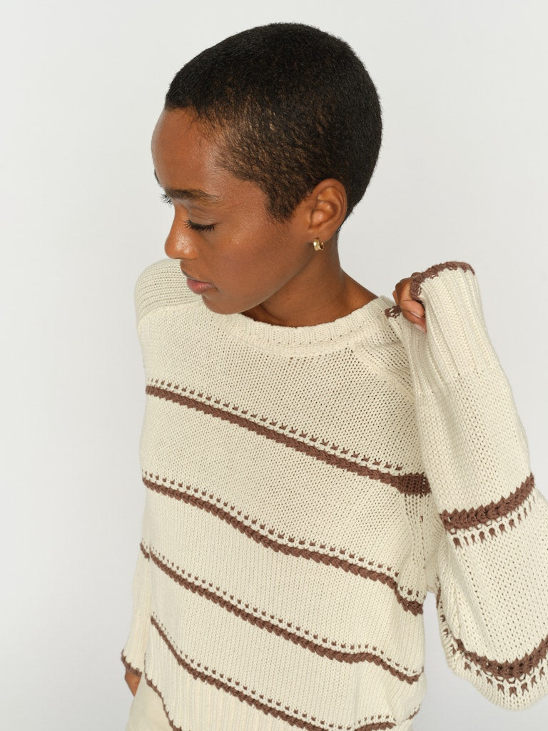 Mos Mosh Rola Bine Stripe Knit Coffee
