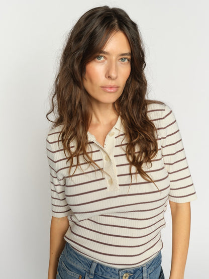 Mos Mosh Caliz Stripe Knit Coffee