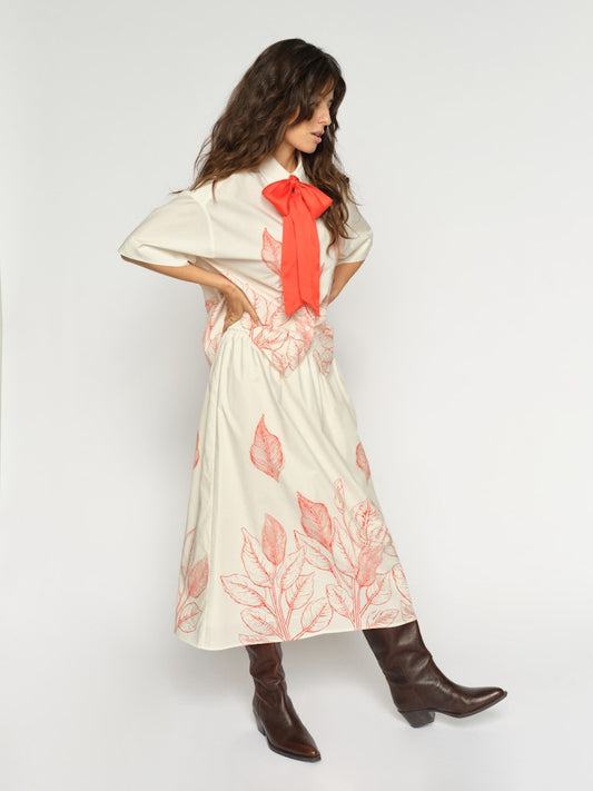 Mos Mosh Tessan Monochrome Skirt Ecru