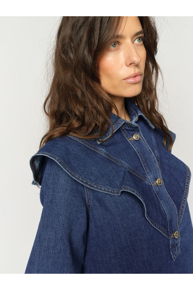 Mos Mosh Irina Denim Shirt Dark Blue