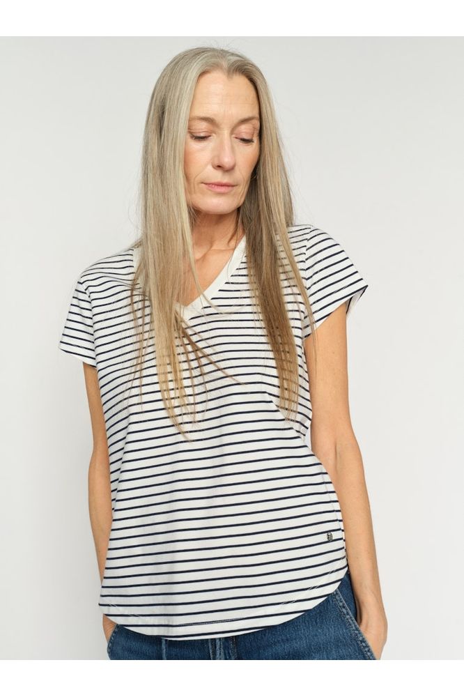 Mos Mosh Kala Stripe Tee Navy