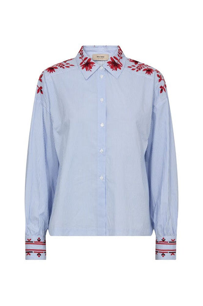 Mos Mosh Osmo Stripey Shirt Blue