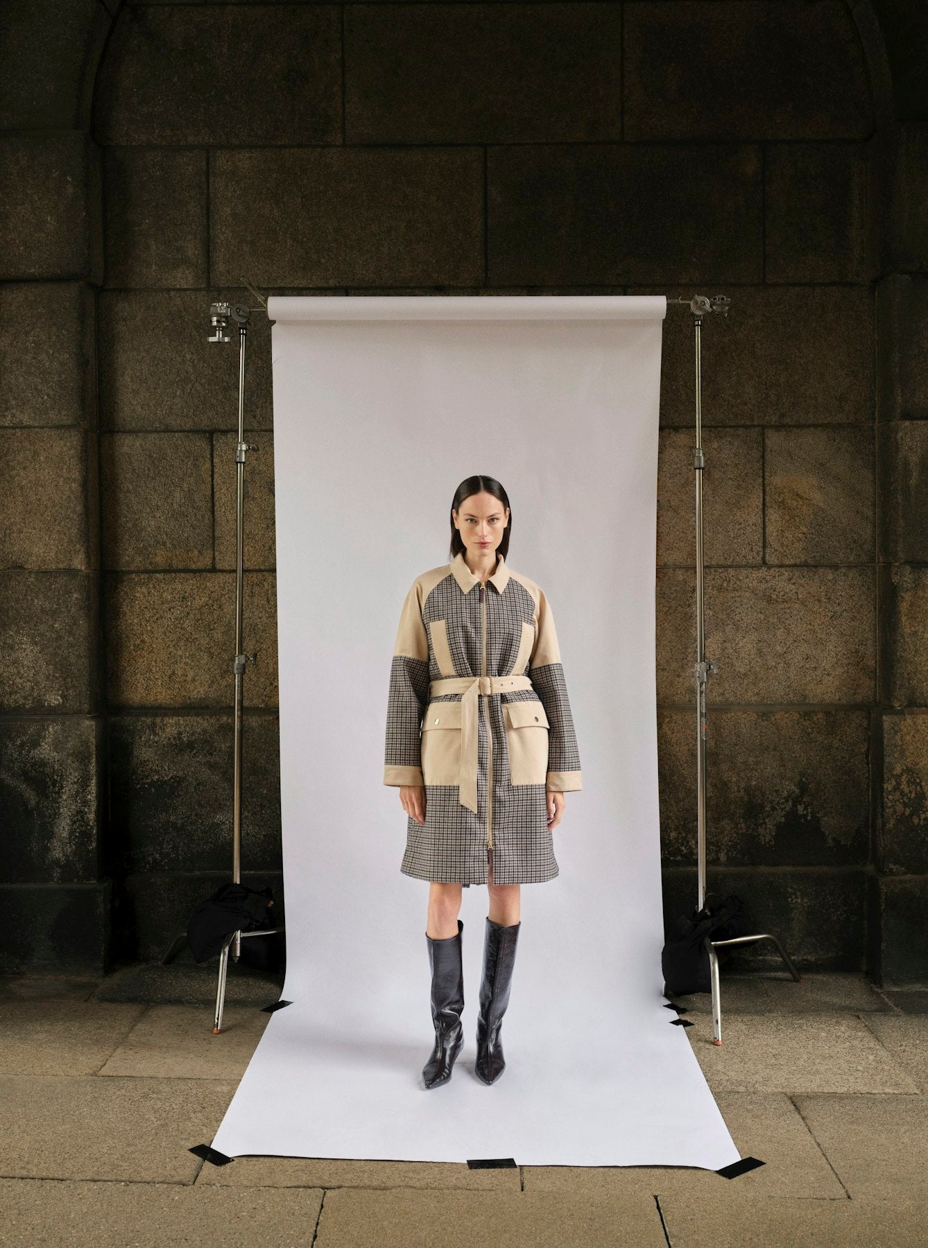 Mos Mosh Aline Check Jacket Doeskin
