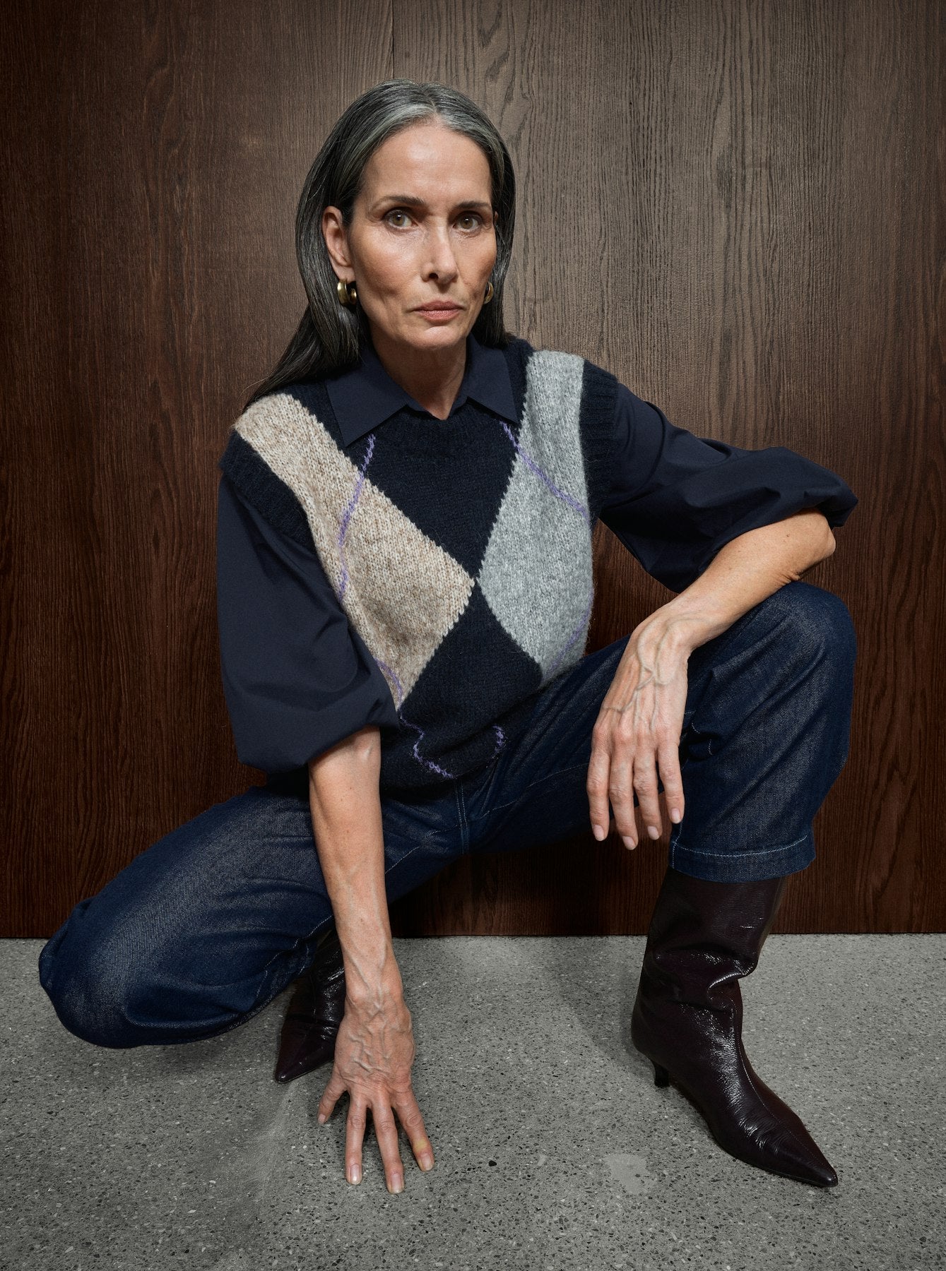 Mos Mosh Jennine Knit Vest Salute Navy