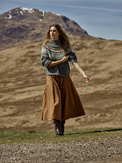 Mos Mosh Kit Sato Skirt Dark Camel