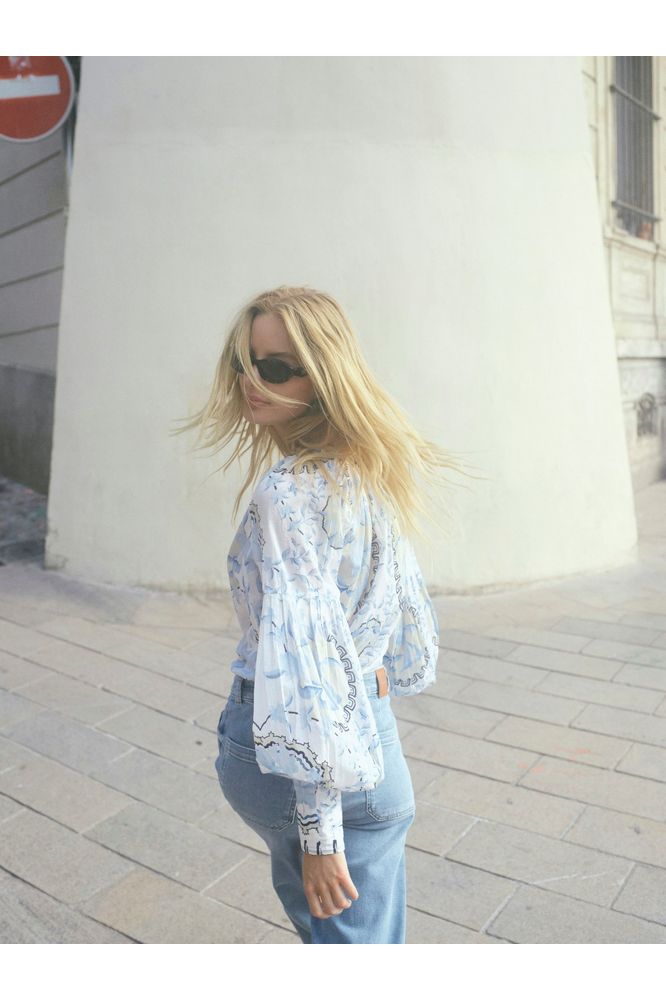 Mos Mosh Wylde Orchid Blouse Blue