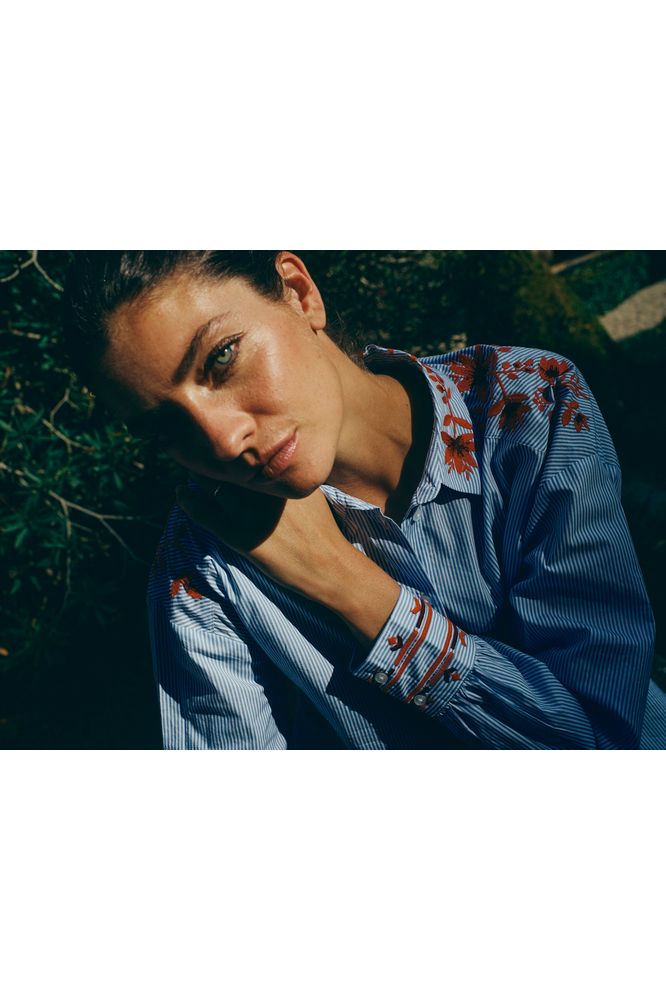Mos Mosh Osmo Stripey Shirt Blue