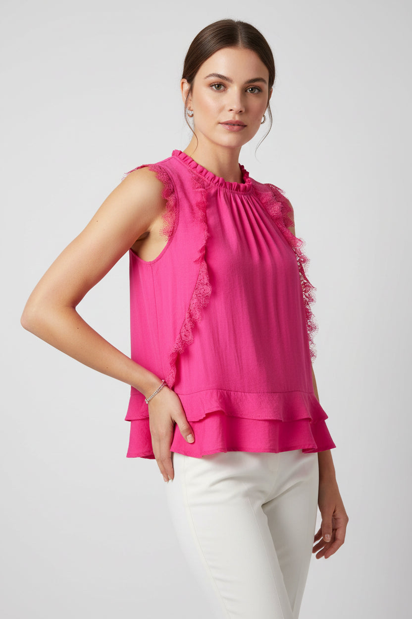 Killy Lace Trim Detail Top