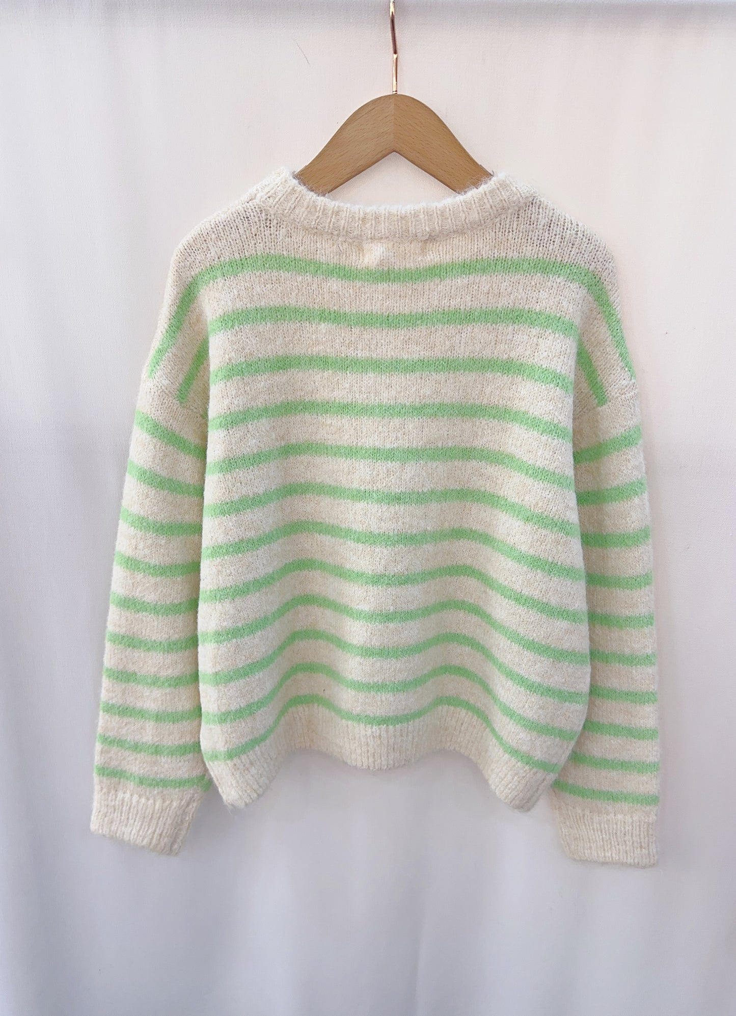Killy Stripe Sweater-Green/White