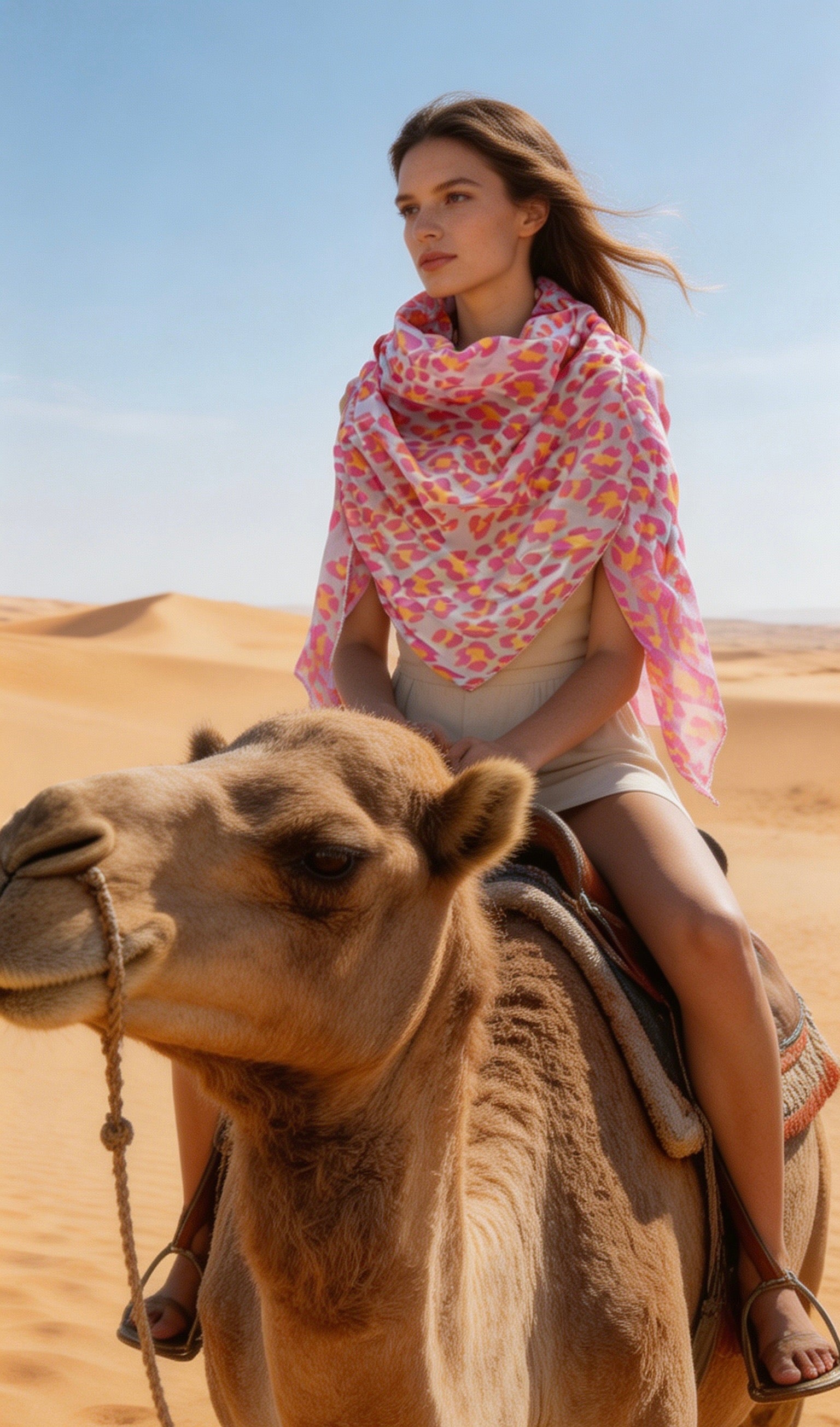 Carla Pink/Orange Leo Scarf