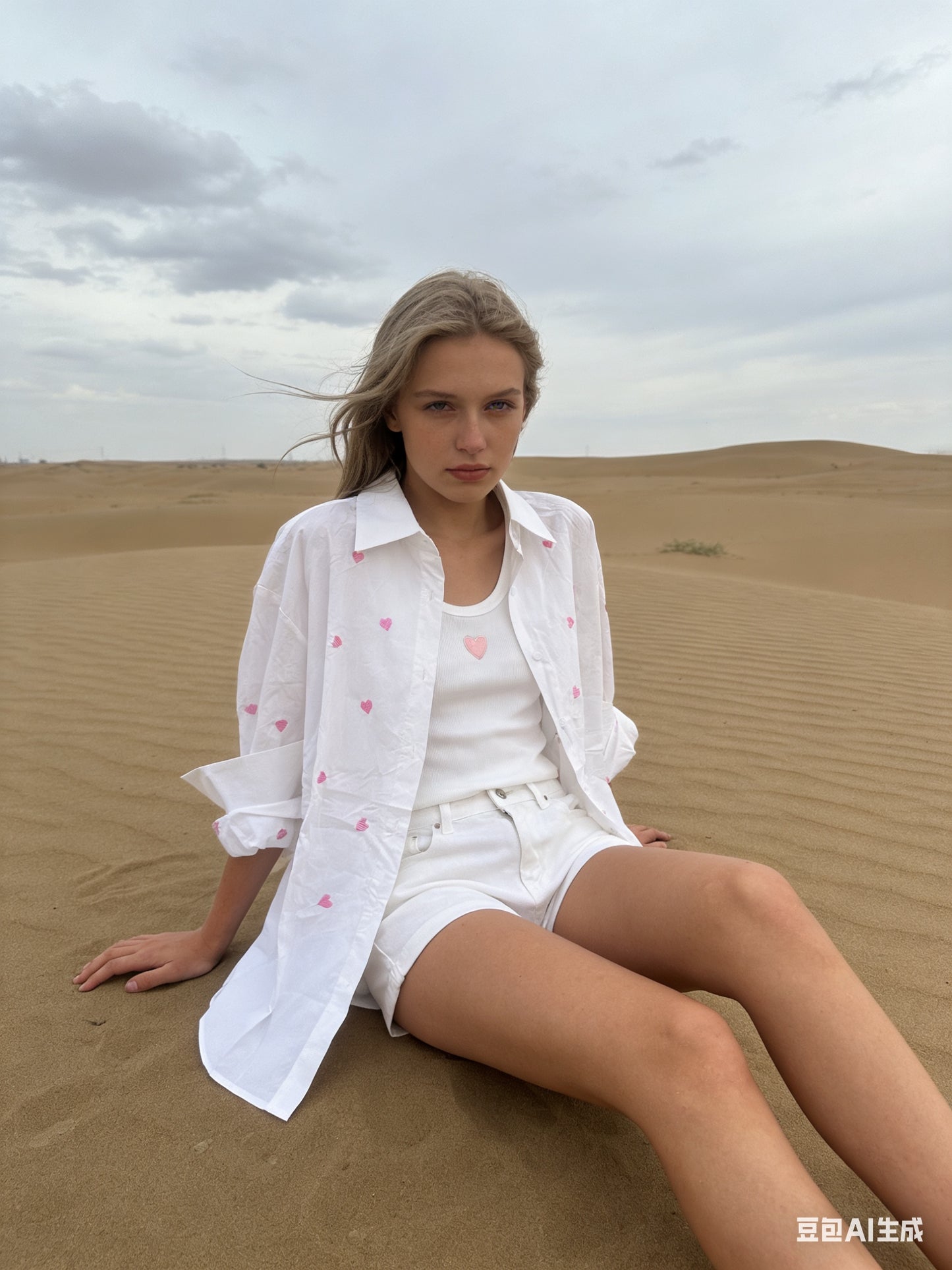 Carla Pink Heart Shirt + Vest