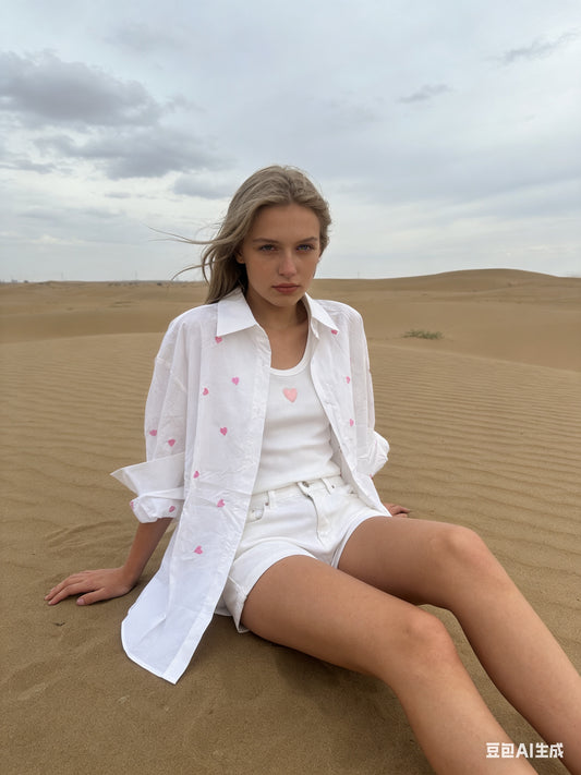 Carla Pink Heart Shirt + Vest