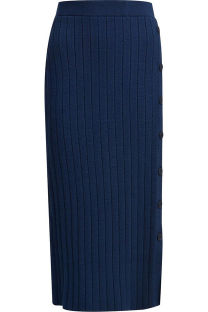 AW24 Milano Ribbed Midi Wrap Skirt