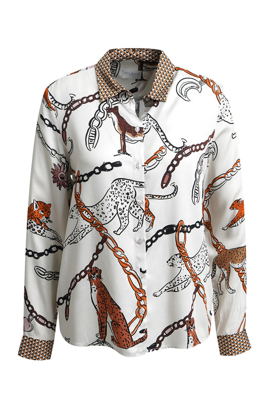 Milano Shirt Blouse Sand Print
