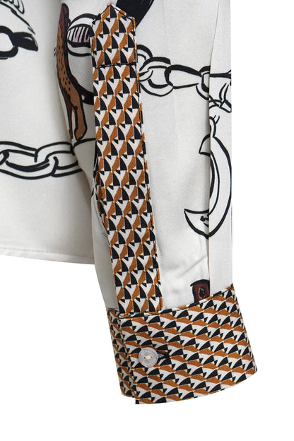 Milano Shirt Blouse Sand Print