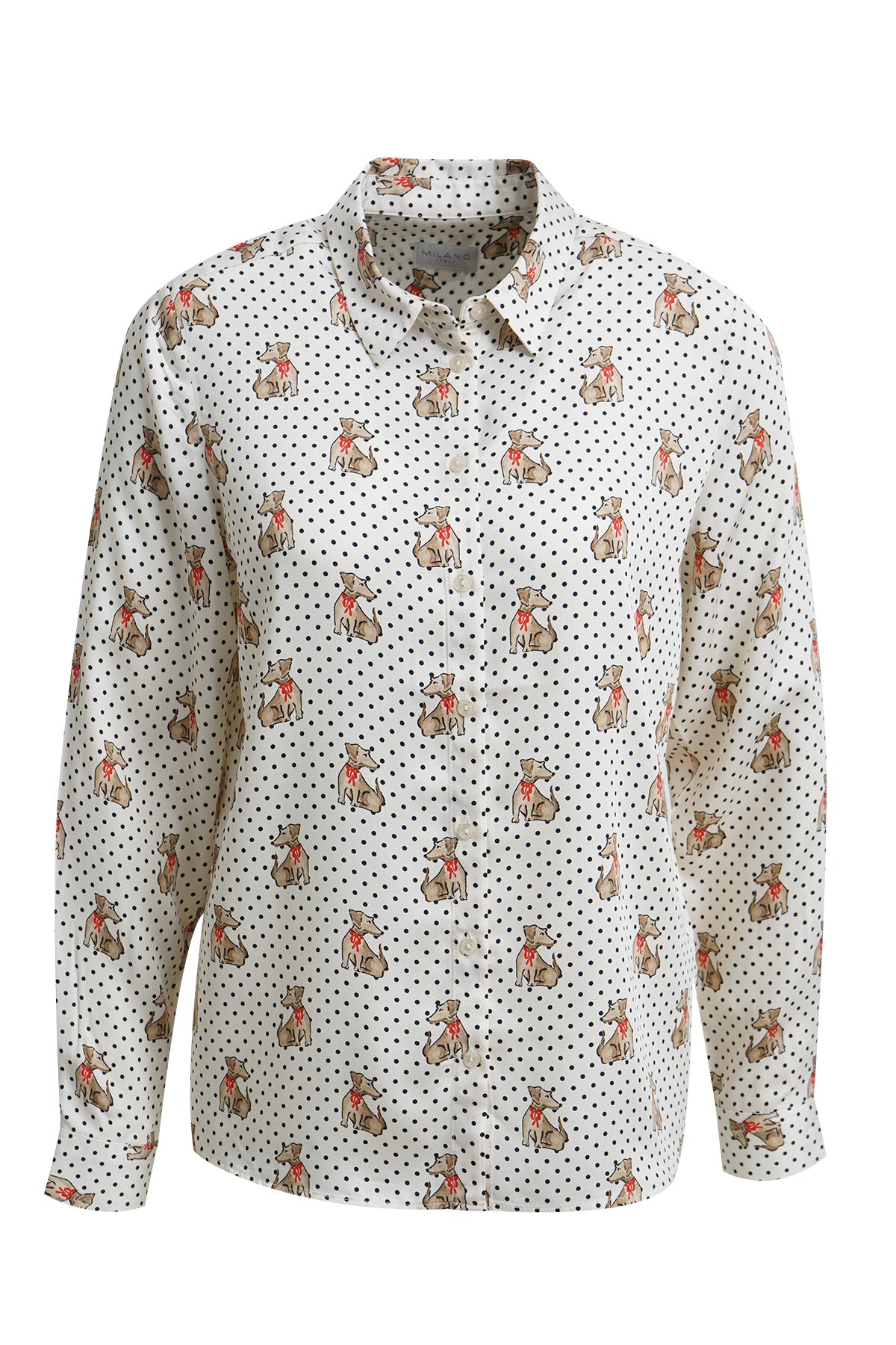 Milano Polka Blouse Sand Print