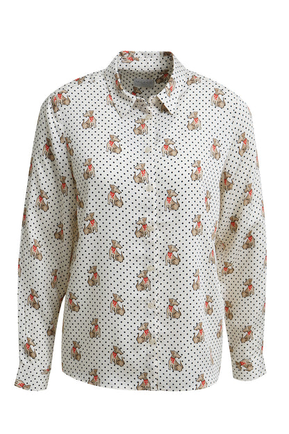 Milano Polka Blouse Sand Print