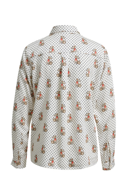 Milano Polka Blouse Sand Print