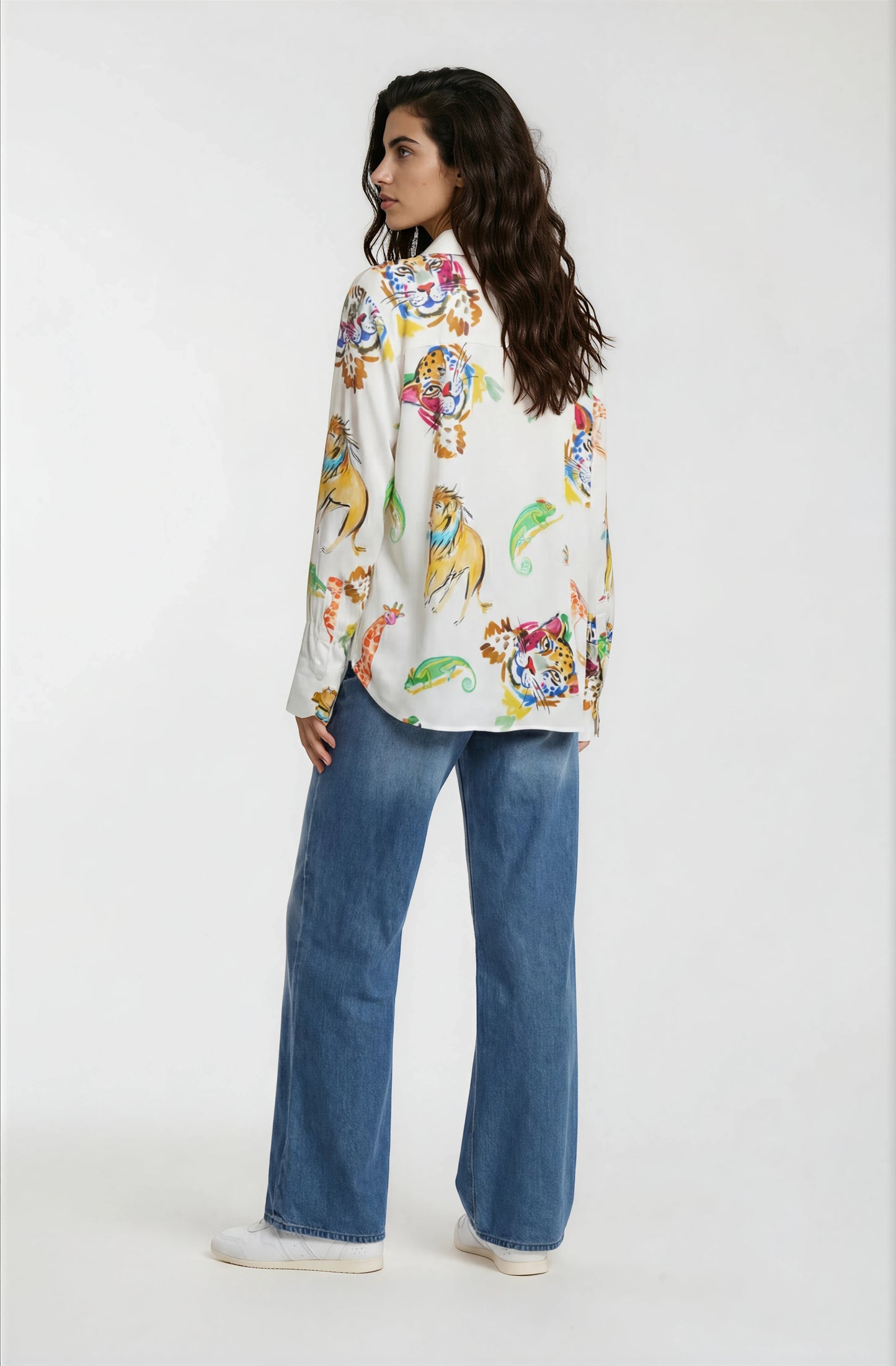 Milano Animal Blouse-Cream Print