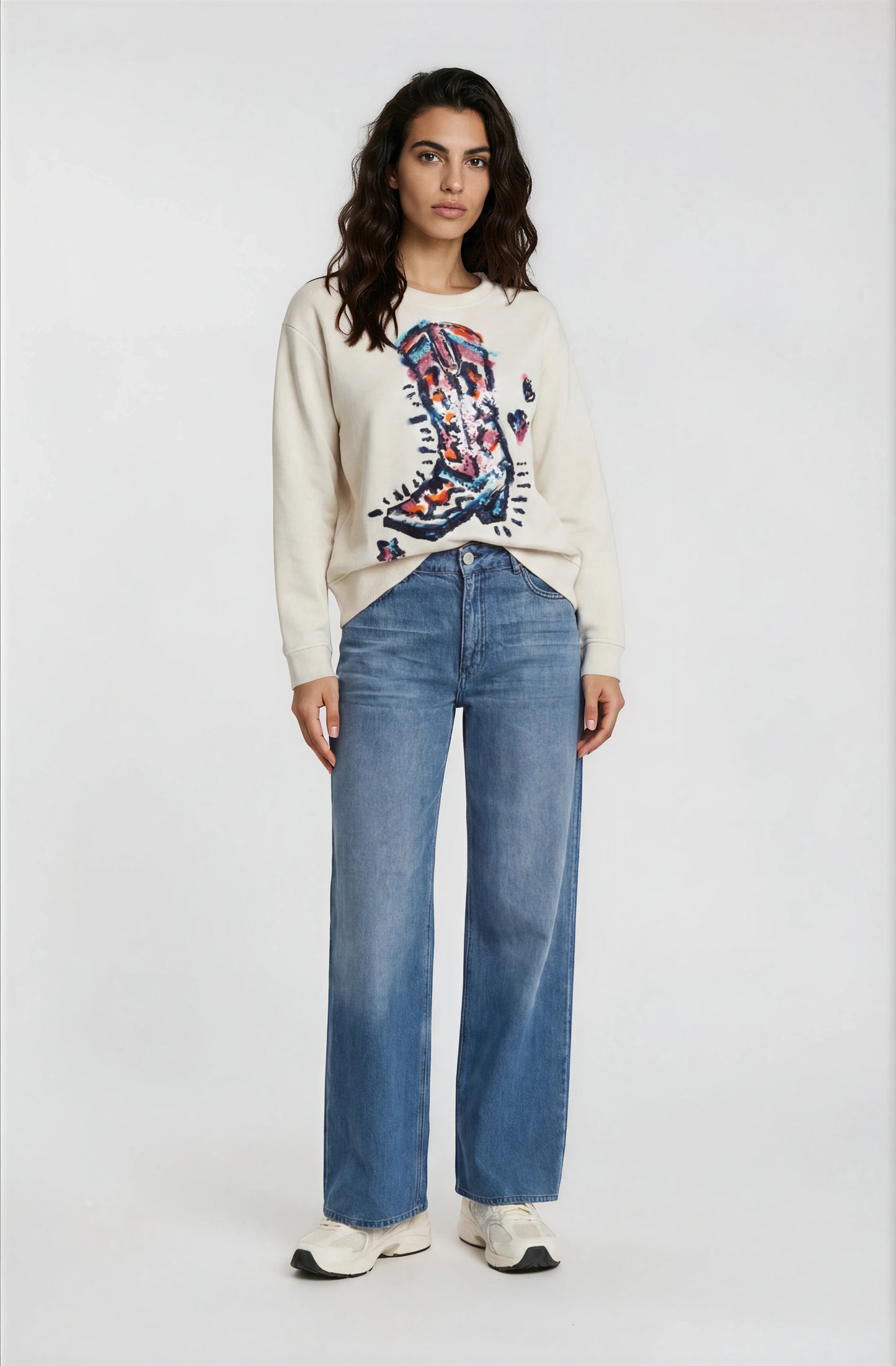 Milano Round Neck Sweatshirt Cream