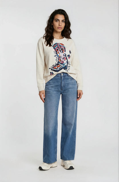 Milano Round Neck Sweatshirt Cream