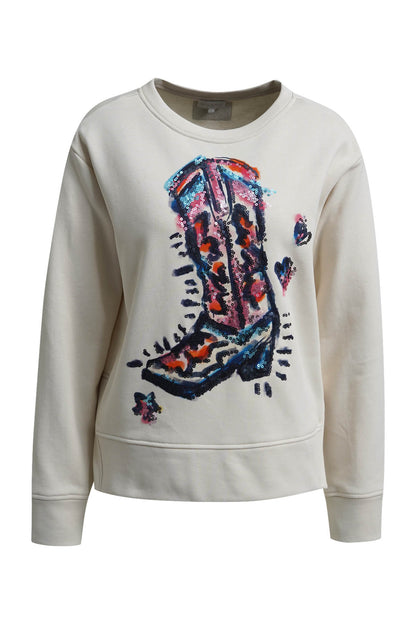 Milano Round Neck Sweatshirt Cream