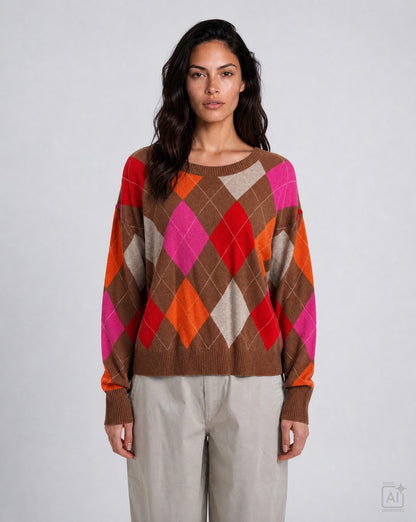 Milano Round Neck Pullover Chili Print