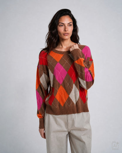Milano Round Neck Pullover Chili Print