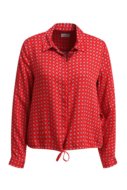 Milano Tie Hem Shirt Blouse Chili Print