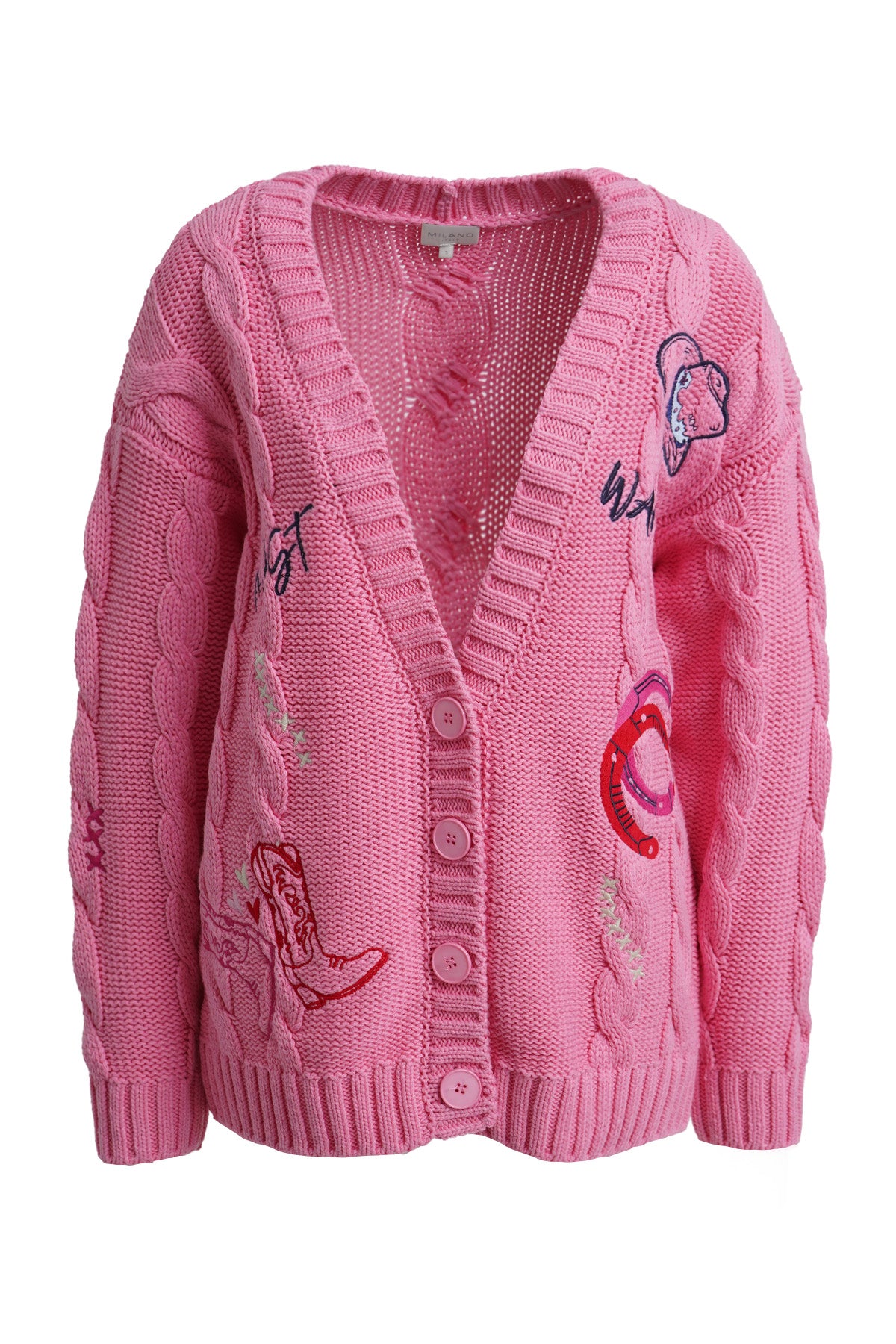 Milano V Neck Cardigan Candy Print