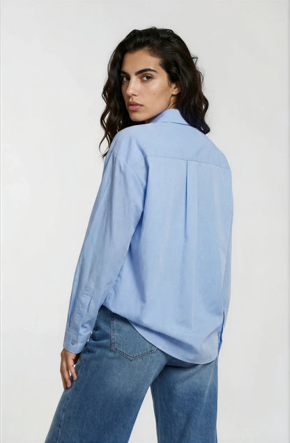 Milano Bow Tie Blouse Light Blue