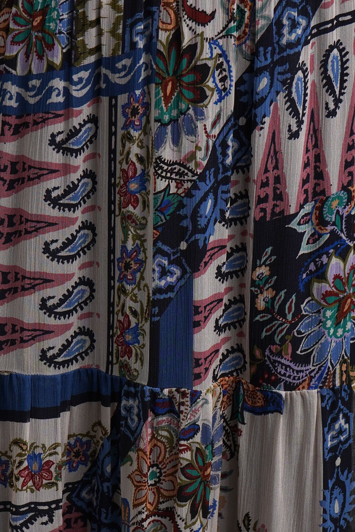 Milano Bow Tie Blouse Navy Print
