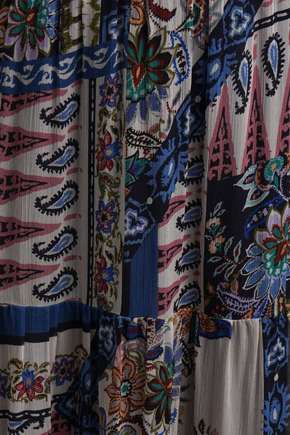 Milano Bow Tie Blouse Navy Print