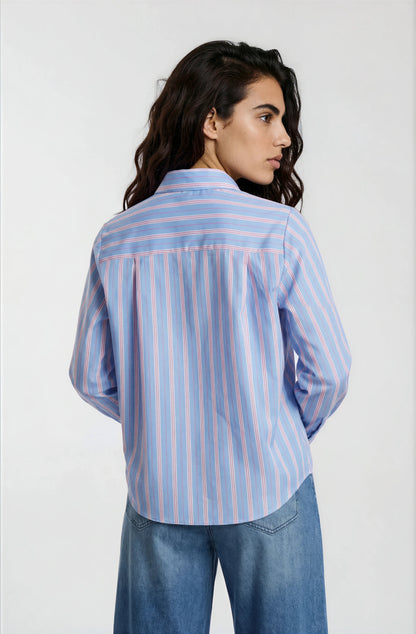Milano Bow Detail Shirt-Cornflower Blue