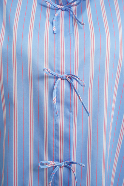 Milano Bow Detail Shirt-Cornflower Blue