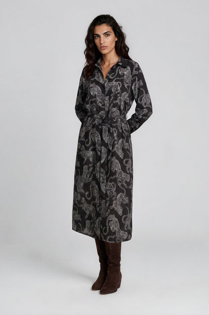 Milano Shirt Dress Mocca Print