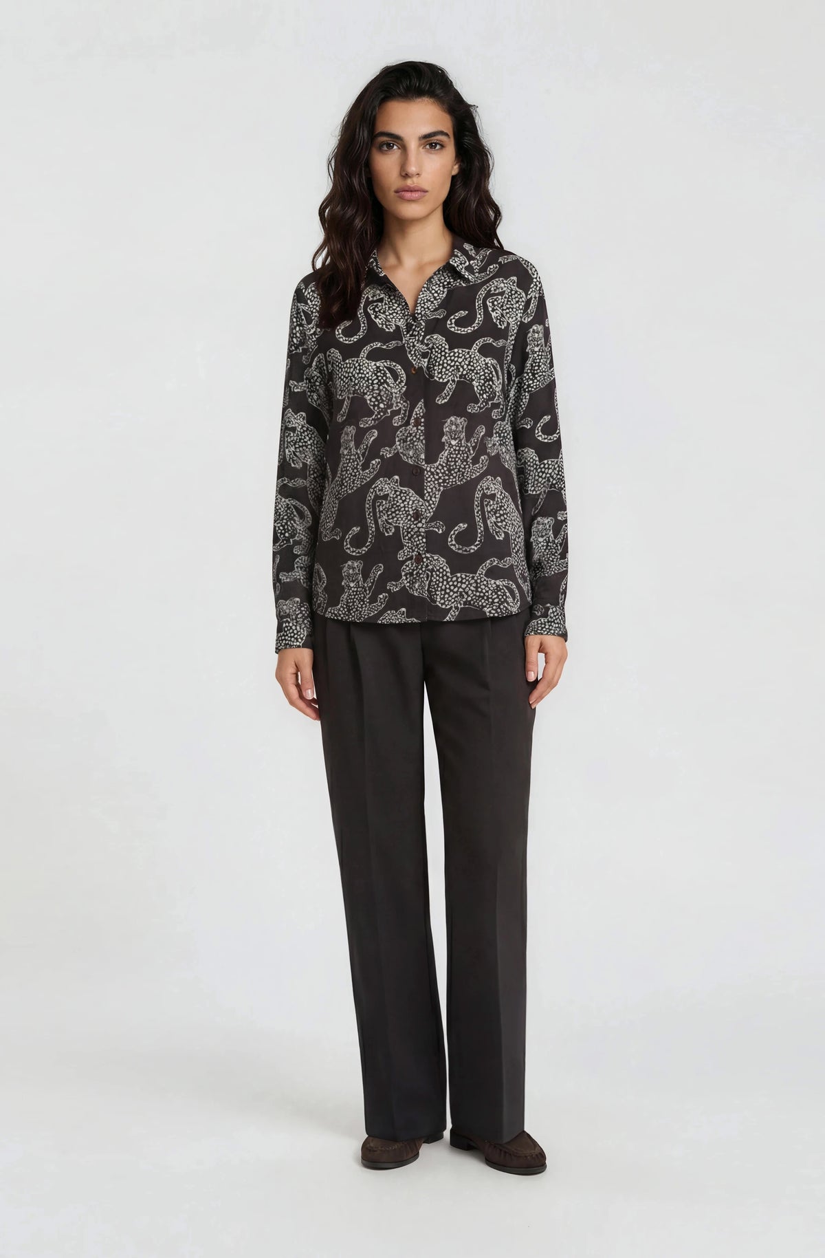 Milano Shirt Blouse Mocca Print