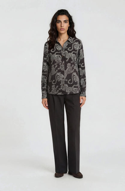 Milano Shirt Blouse Mocca Print