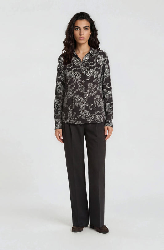 Milano Shirt Blouse Mocca Print
