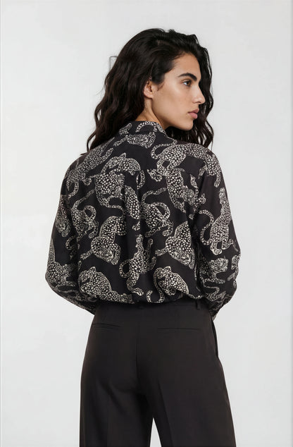 Milano Shirt Blouse Mocca Print