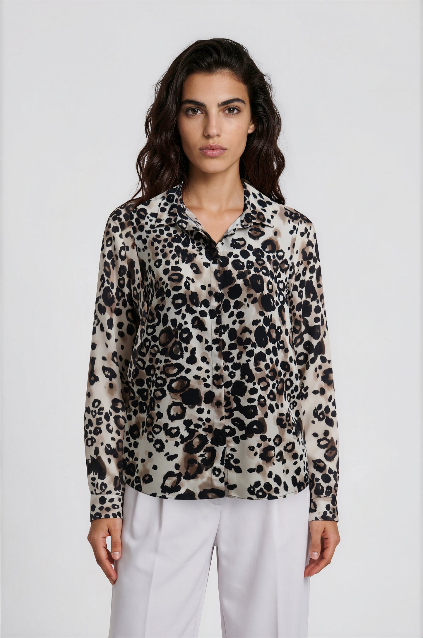 Milano Animal Print Blouse Mocca Print