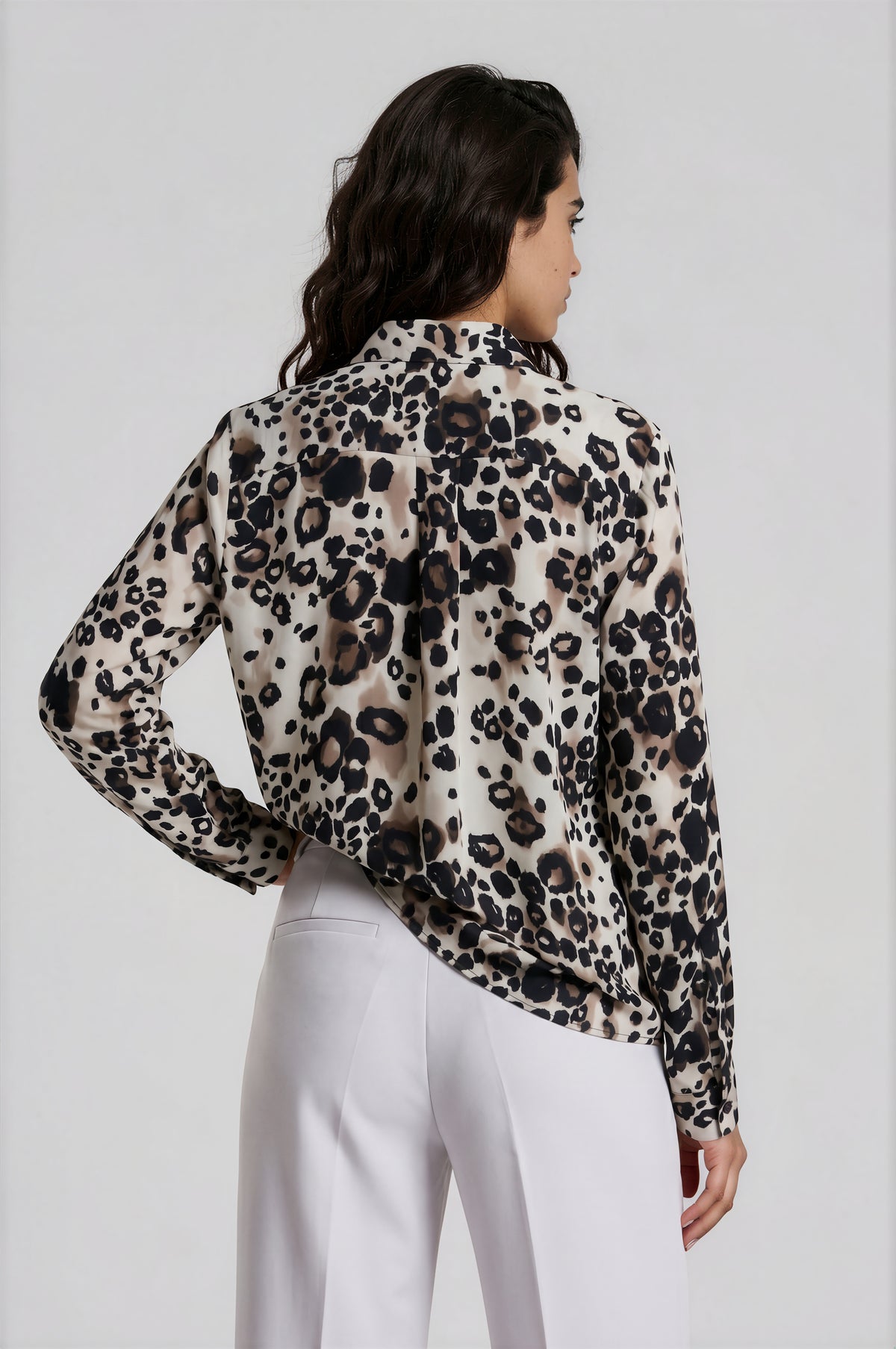 Milano Animal Print Blouse Mocca Print