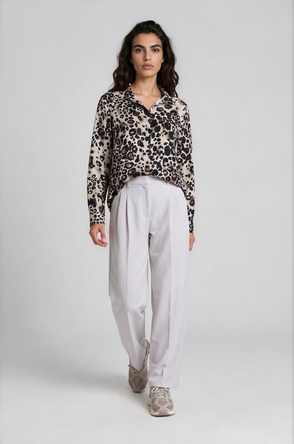 Milano Animal Print Blouse Mocca Print