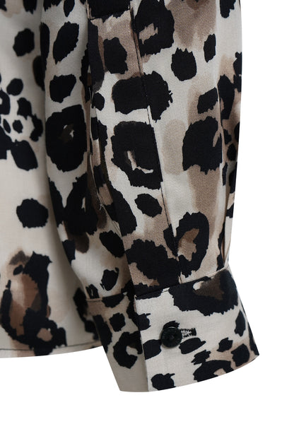 Milano Animal Print Blouse Mocca Print
